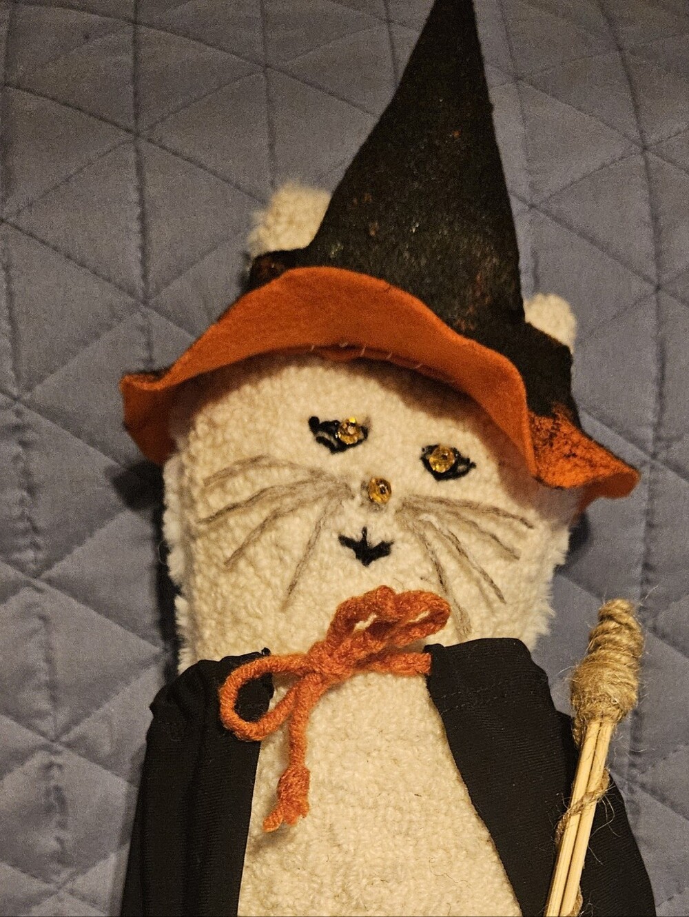Halloween Witchy Kitty Rug Hooked